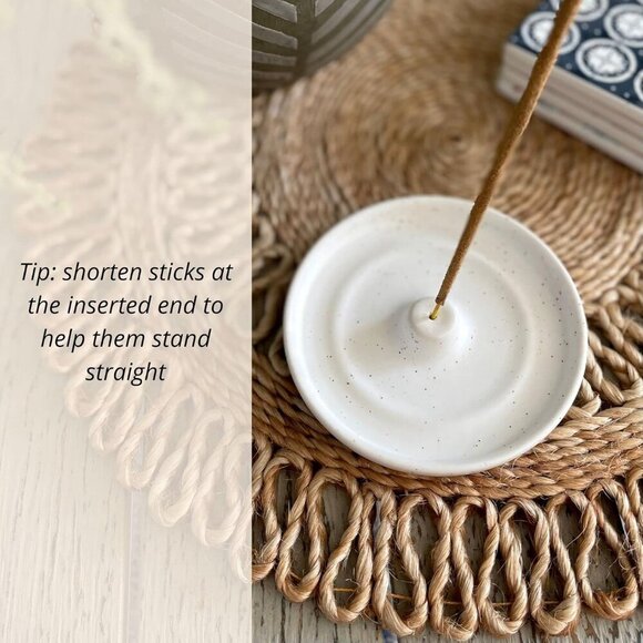 Ceramic Incense Holder - Modern Minimalist Circular Incense Burner - Wide Ash Ca - Picture 6 of 9